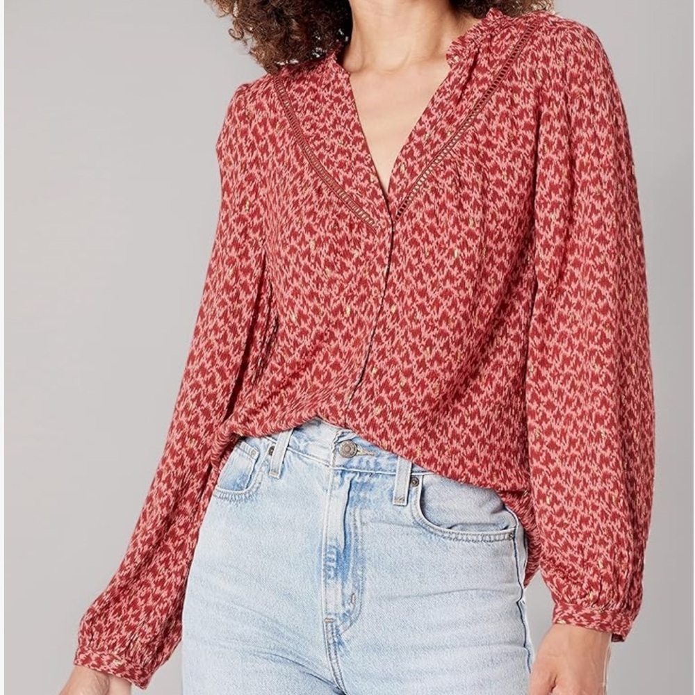 NEW Paige Doris Button Front Papaya Blouse NEW Size XS